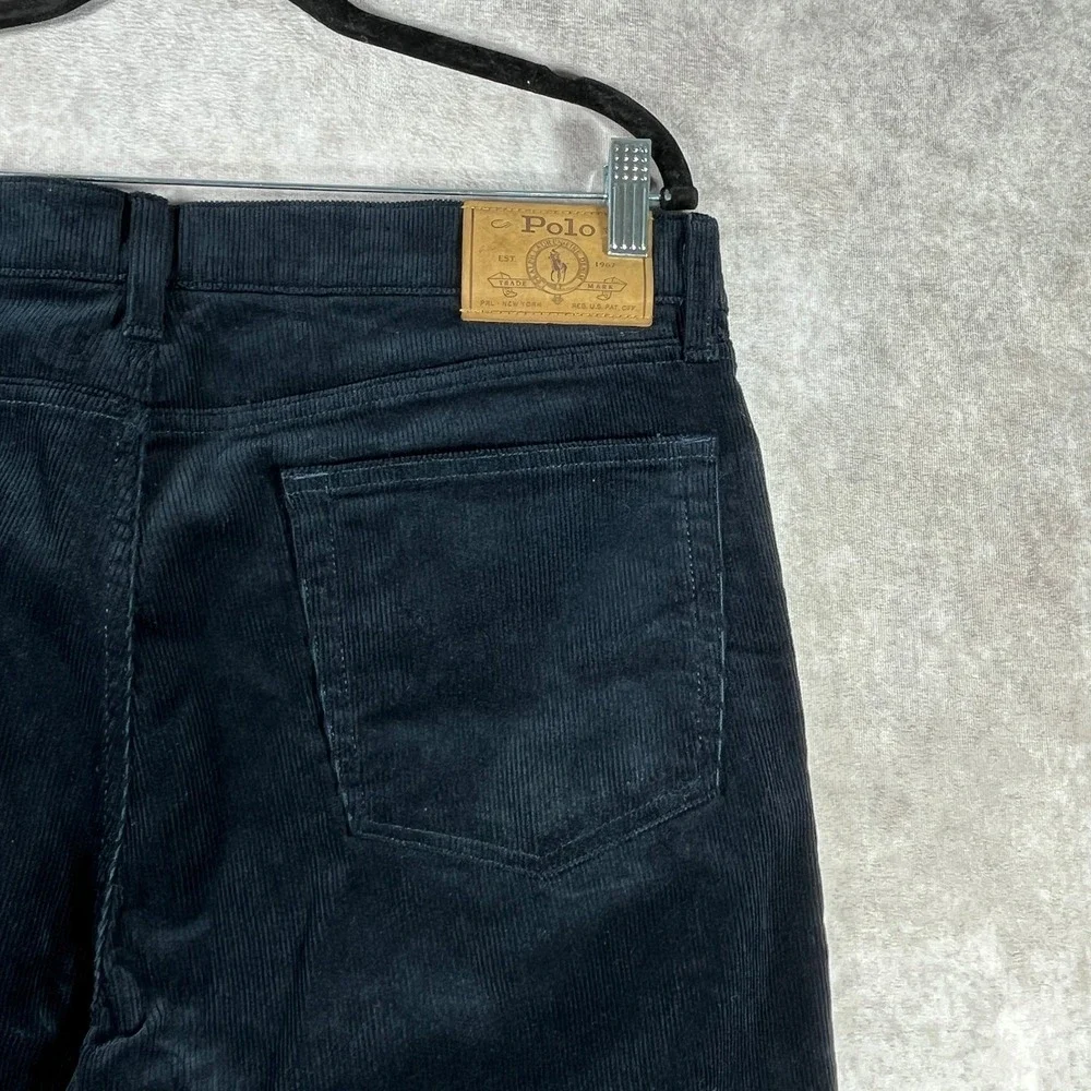 Polo‎ Ralph Lauren Varick Slim Straight Corduroy Pants Mens 35X32 Blue Preppy